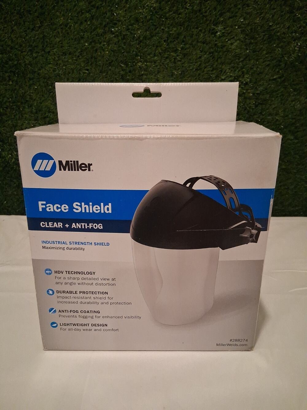 Miller 288274 Industrial Strength Face Shield Clear Anti-Fog Safety Grinding